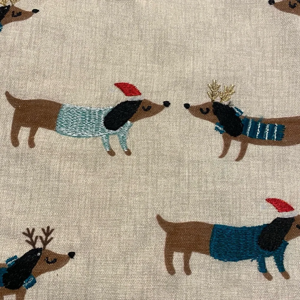 NEW West Elm Meri Meri Winter Dachshund Pillow Cover 20” Square- set of 2